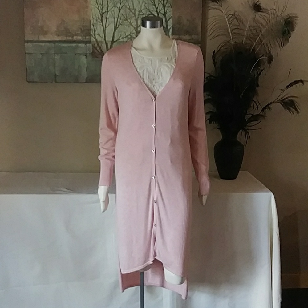 NWT Sz SP Hi-Low Pink Duster H by Halston